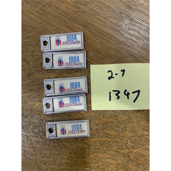 War Amps Key Tags (5) Total. 2 pairs inc. #666