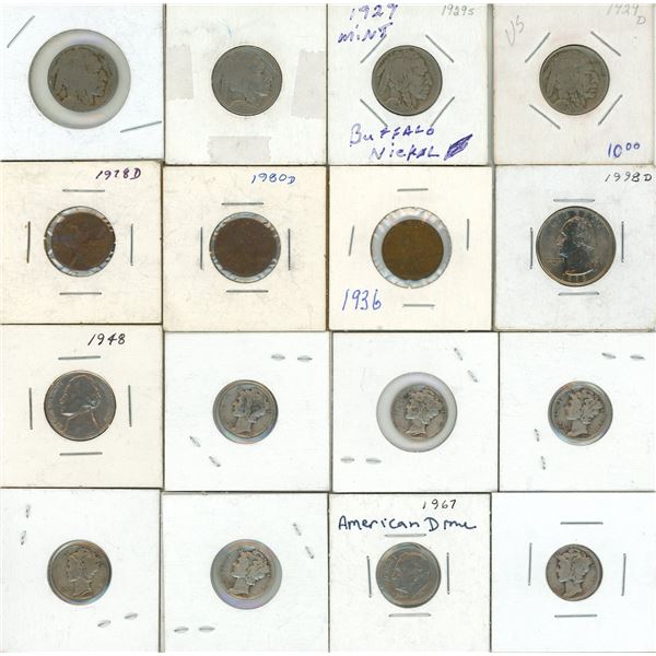 Lot of U.S.A Coins.  (It Includes One Cent, Five Cents, and Twenty Five Cents)