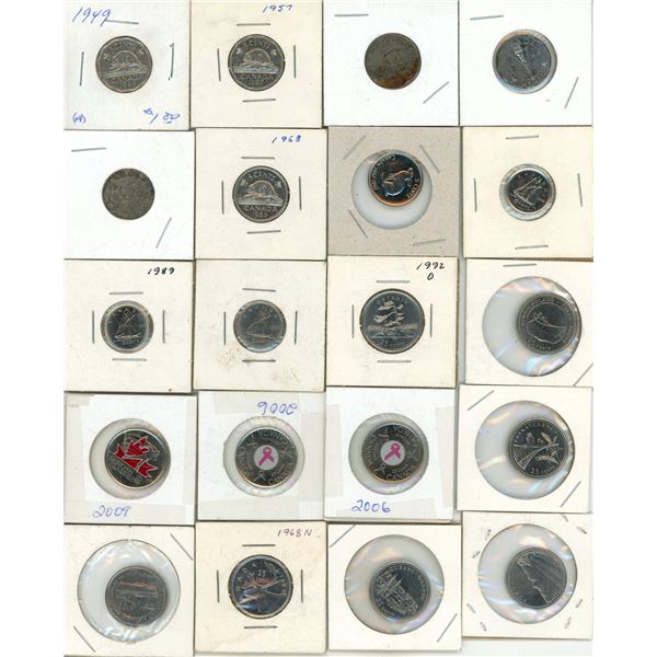 Lot of Canada Coins.  (It Includes One Cent, Five Cents, Ten Cents and Twenty Five Cents)