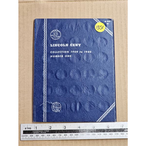 (89) Assorted US Pennies in Lincoln Cent US Coin Book **Coins do NOT coincide with labeled year.