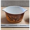 Image 2 : Vintage Pyrex "Old Orchard" Casserole Dish #473, Pyrex Brown Mixing Bowl 1.5 pint #401