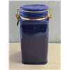 Image 2 : Vintage Crabtree & Evelyn Cobalt Blue Ceramic Canister with Clasp Lid