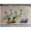 Image 1 : (4) Vintage Green Tinted Souvenir Stemmed Shot Glasses "Italy", (2) Souvenir S&P Shakers, (1) Vintag