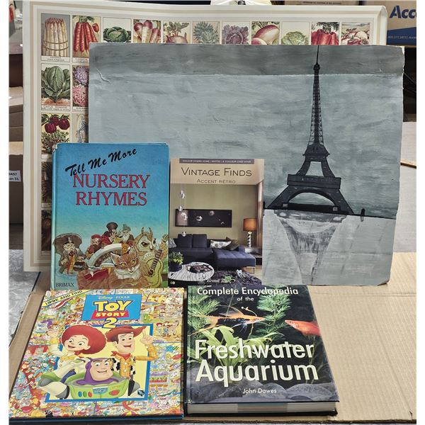 Lot of Assorted Vintage Books, Pictures etc.  Inc. Toy Story "Look & Find" Book