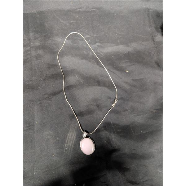 Rose Quartz .925 Silver Pendant and Necklace