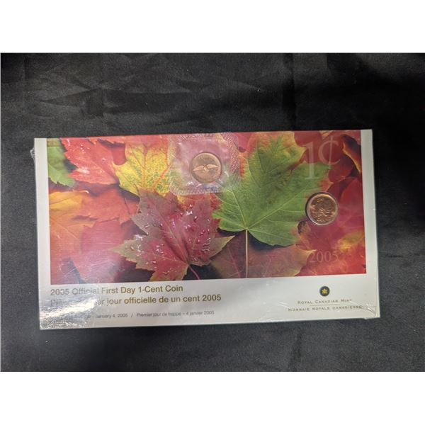 2005 Official First Day 1 Cent Coin w/1867-1967 1 Cent Coin