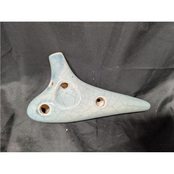 12 Hole Ceramic Ocarina Musical Instrument Ice Crackle Glaze