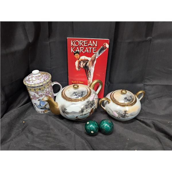 Lot of Asian Based Items (Baoding Balls, tea Pot, and etc.)