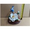 Image 2 : 1987 "Indigo Bunting" By Andrea Sadek Porcelain Bird w/ Stand