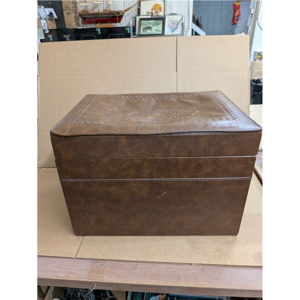 Leather Storage Box w/ Vintage Sears Kenmore S.P.V. vacuum (Works)
