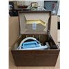 Image 4 : Leather Storage Box w/ Vintage Sears Kenmore S.P.V. vacuum (Works)