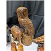Image 5 : Lot of Wooden Decor Owls and Elephants