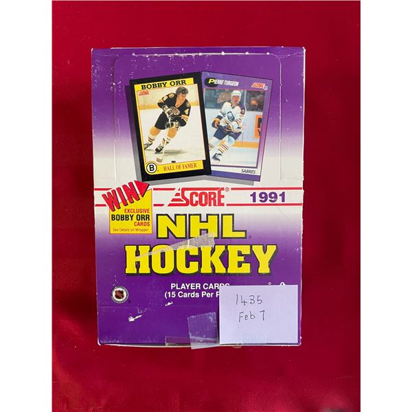 1991 Unopened Box Score NHL Hockey Cards. (36) pks.
