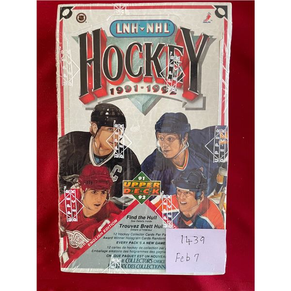 1991-92 Upper Deck NHL Cards Sealed Box Low Series (36) pks.  English Edition.