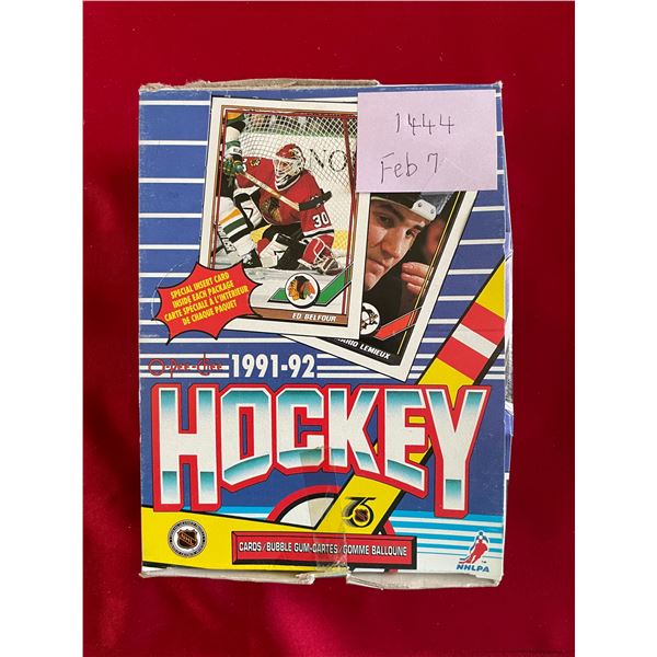 1991-92 O-Pee-Chee NHL Cards Bubble Gum.  Unopened Box of (36) pks