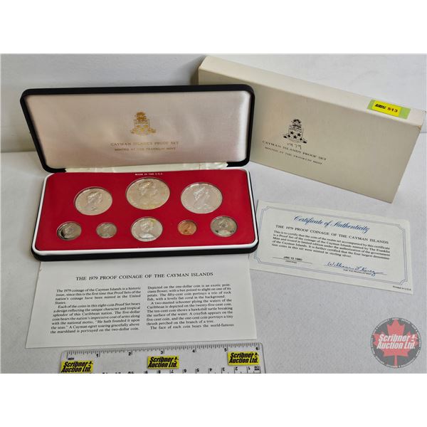 The Franklin Mint ~ Cayman Islands : 1979 Eight-Coin Proof Set (COA) (Estate Lot)