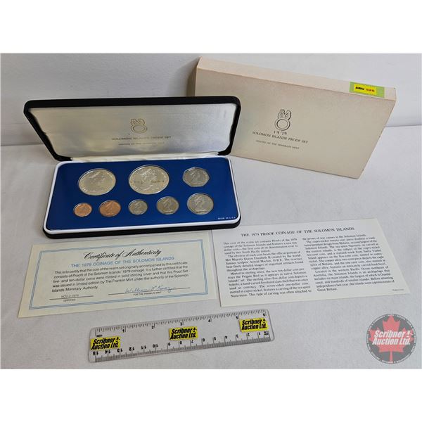 The Franklin Mint ~ Solomon Islands : 1979 Eight-Coin Proof Set (COA) (Estate Lot)