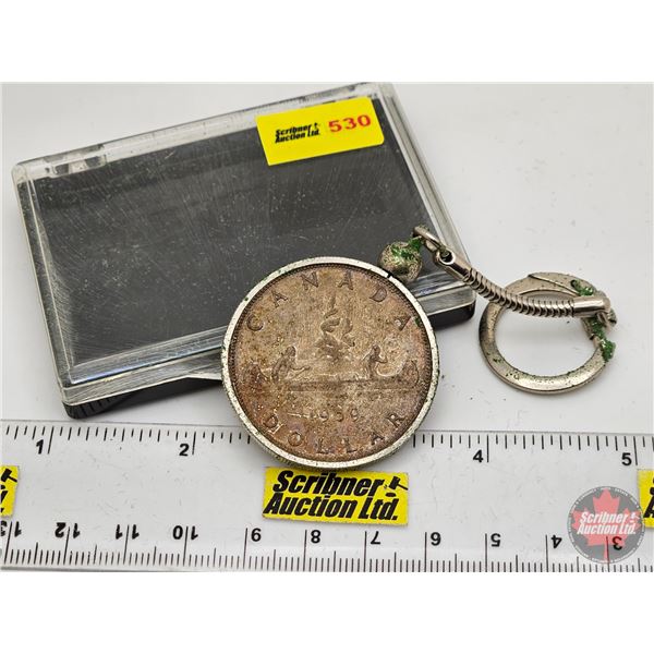 Canada Dollar 1959 Customized as Key Chain (Estate Lot)