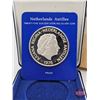 Image 2 : The Franklin Mint : Netherlands Antilles : Twenty-Five Guilder Sterling Silver Coin Proof (Estate Lo