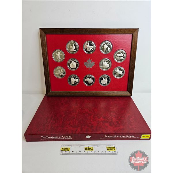 The Franklin Mint: The Provinces of Canada : 12 Sterling Silver Medals : First Edition Proof Set in 