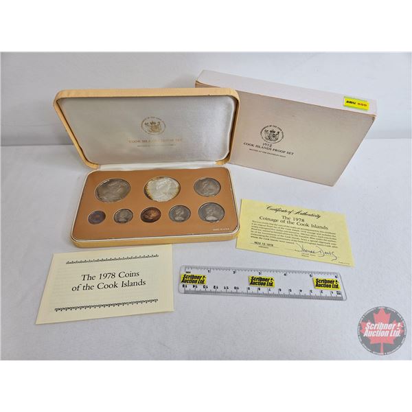 The Franklin Mint ~ Cook Islands : 1978 Eight-Coin Proof Set (COA) (Estate Lot)