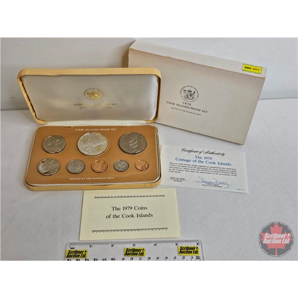The Franklin Mint ~ Cook Islands : 1979 Eight-Coin Proof Set (COA) (Estate Lot)