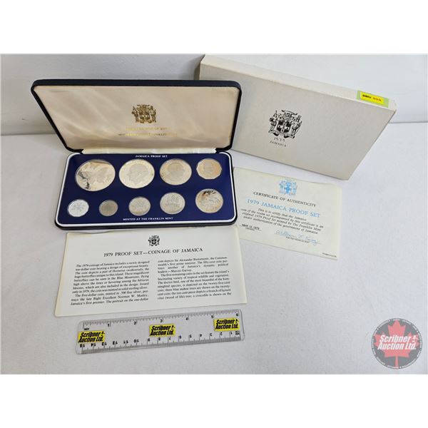 The Franklin Mint ~ Jamaica : 1979 Nine-Coin Proof Set (COA) (Estate Lot)