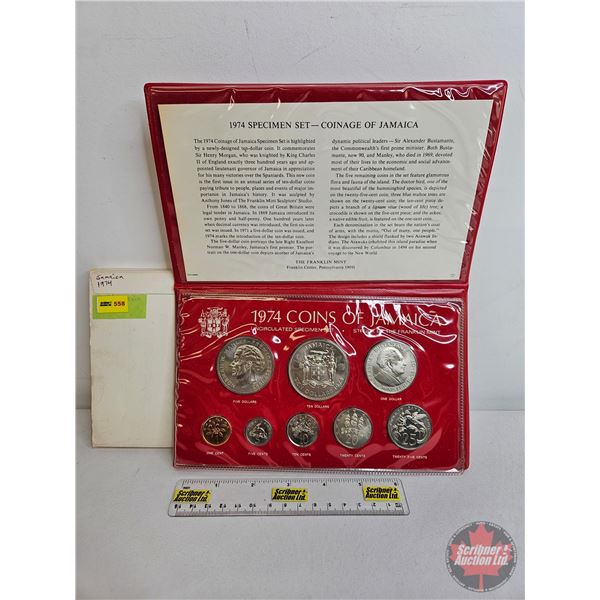 The Franklin Mint : Jamaica : 1974 Eight-Coin Specimen Set (Estate Lot)