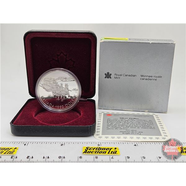 RCM Canada 1992 Kingston to York Stagecoach Proof Dollar : Black Case (Estate Lot)