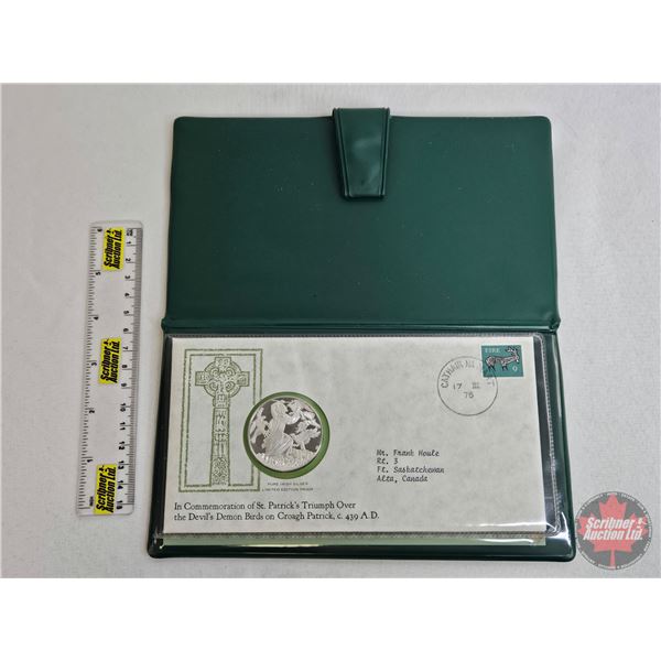 St. Patrick's Day Commemorative Medal and Cachet : Pure Irish Silver Limited Edition Proof  : Triump