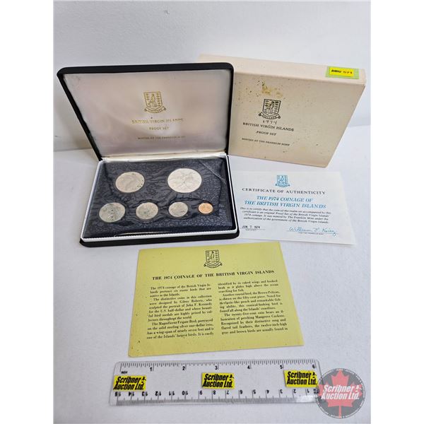 The Franklin Mint ~ British Virgin Islands : 1974 Six-Coin Proof Set (COA) (Estate Lot)