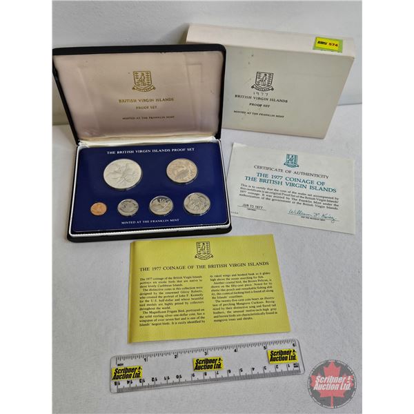 The Franklin Mint ~ British Virgin Islands : 1977 Six-Coin Proof Set (COA) (Estate Lot)