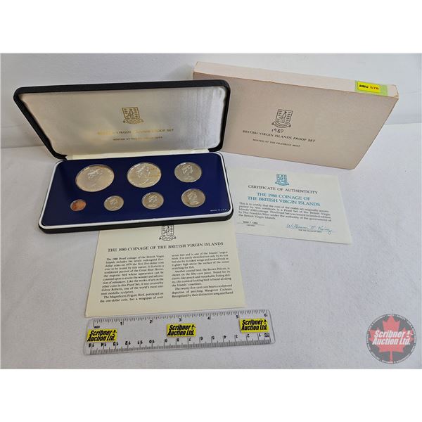 The Franklin Mint ~ British Virgin Islands : 1980 Seven-Coin Proof Set (COA) (Estate Lot)
