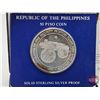 Image 3 : The Franklin Mint : 1977 Republic of the Philippines Fifty-Piso Coin (COA : Solid Sterling Silver Pr