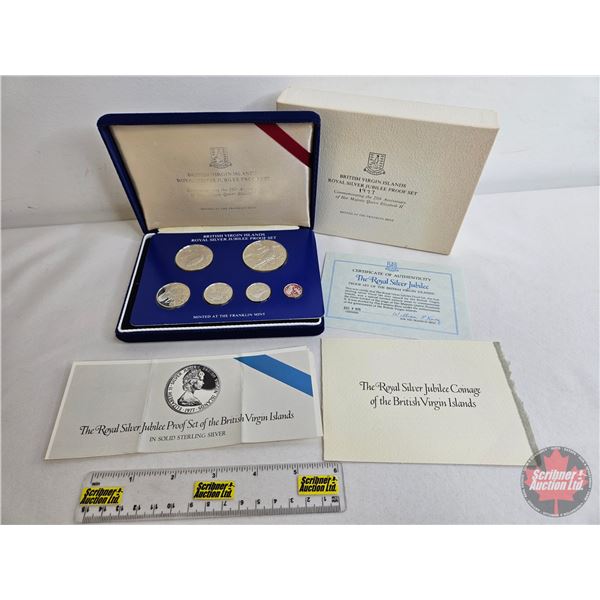 The Franklin Mint ~ British Virgin Islands : Royal Silver Jubilee 1977 Six-Coin Proof Set : Commemor