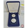 Image 2 : The Franklin Mint : MATCHED SET : 1979 Republic of Panama: ~ 10 Balboa Coin ~ 5 Balboa Coin  (Blue V