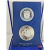Image 4 : The Franklin Mint : MATCHED SET : 1979 Republic of Panama: ~ 10 Balboa Coin ~ 5 Balboa Coin  (Blue V