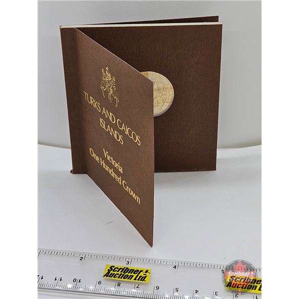 RCM Turks and Caicos Islands : Victoria One Hundred Crown : Elizabeth II : Four Cameos of Queen Vict