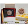 Image 1 : Collector Combo (2):  ~ RCM Canada 1973 Silver Dollar : RCMP (Black Case) ~ Canada Commemorative Med