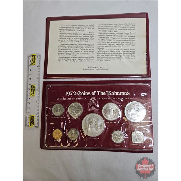 The Franklin Mint : 1972 Bahamas : Nine-Coin Specimen Set (COA) (Estate Lot)