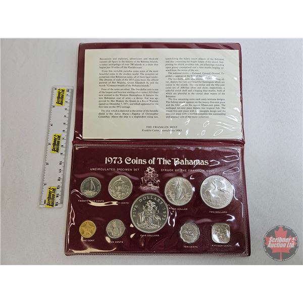 The Franklin Mint : 1973 Bahamas : Nine-Coin Specimen Set (COA) (Estate Lot)