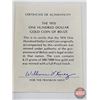 Image 7 : The Franklin Mint ~ Belize : 1976 One Hundred Dollar Gold Coin (Proof) (COA .500 : 6.21 grams) (Esta
