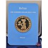 Image 4 : The Franklin Mint ~ Belize : 1978 One Hundred Dollar Gold Coin (Proof) (COA .500 : 6.21 grams) (Esta
