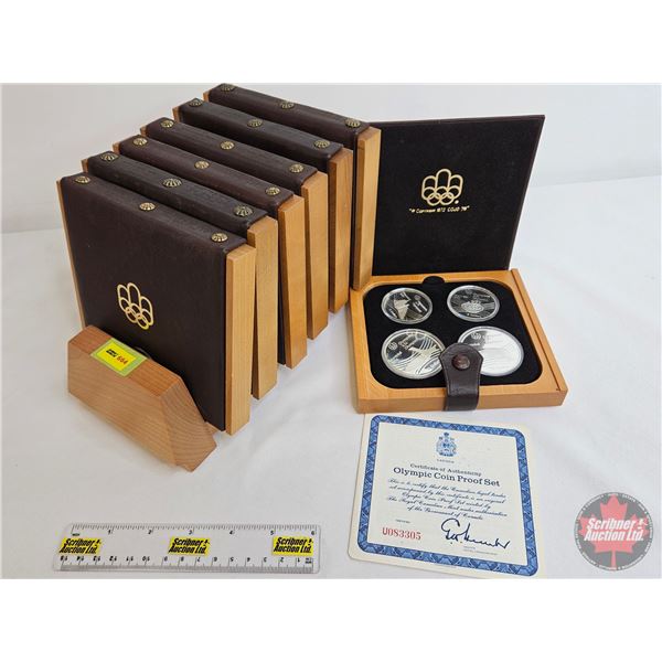 RCM 1976 MONTREAL OLYMPIC COIN PROOF SET COMPLETE COLLECTION ! With Wood Display Rack (1972 COJO 76)