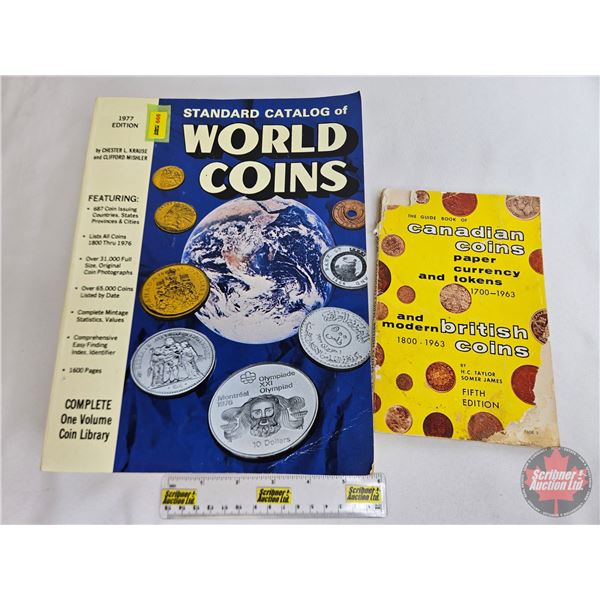 Vintage Coin Collector Books (2) : 1963 Guide Book of Canadian Coins & Standard Catalog of World Coi