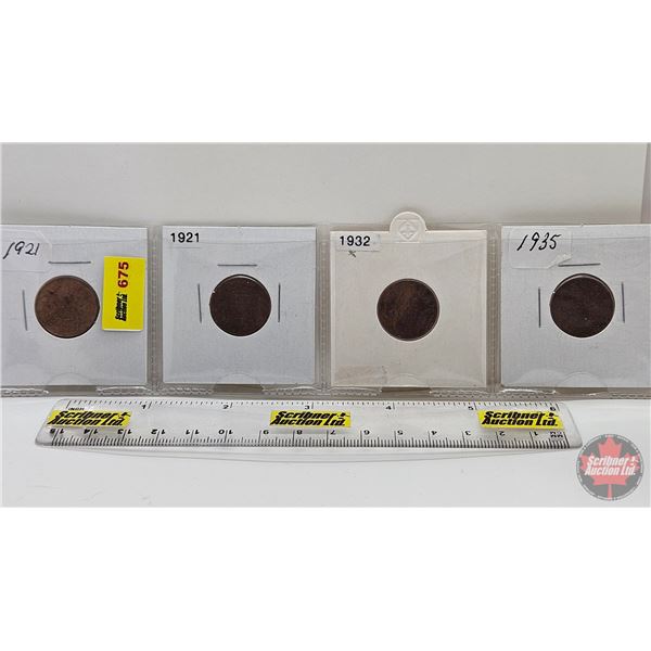 RCM Canada One Cent (4): 1921; 1921; 1932; 1935