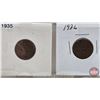 Image 5 : RCM Canada One Cent (8): 1921; 1927; 1929; 1932; 1933; 1934; 1935; 1936