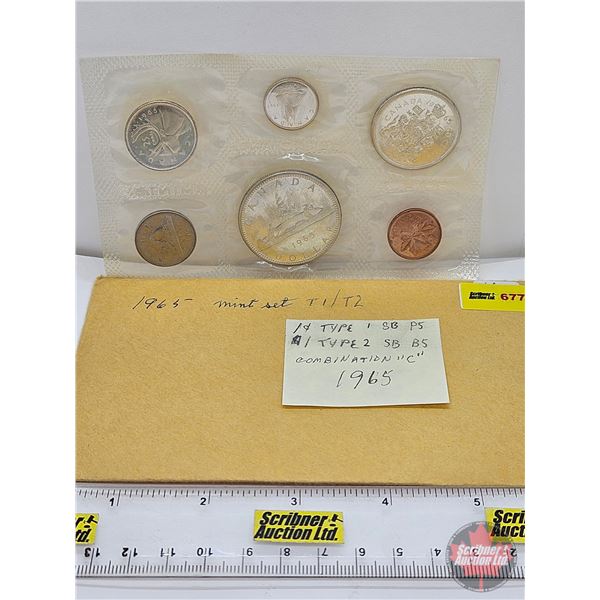 RCM Canada 1965 Uncirculated Year Set (Consignor Tag: Dollar : Type 2 SB B5 & Cent : Type 1 SB P5 )