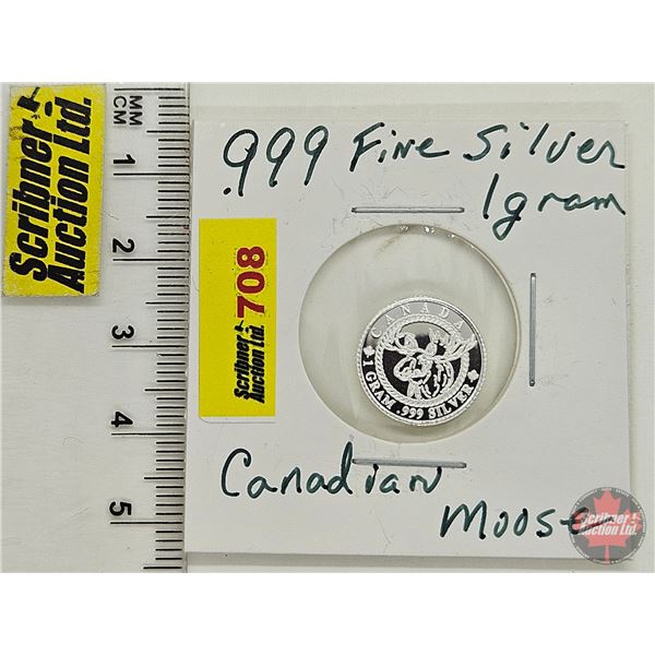 Canada .999 Fine Silver : One-Gram : Moose (GST Exempt)