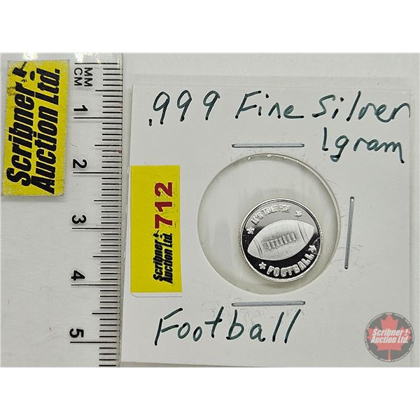 Canada .999 Fine Silver : One-Gram : Football  (GST Exempt)